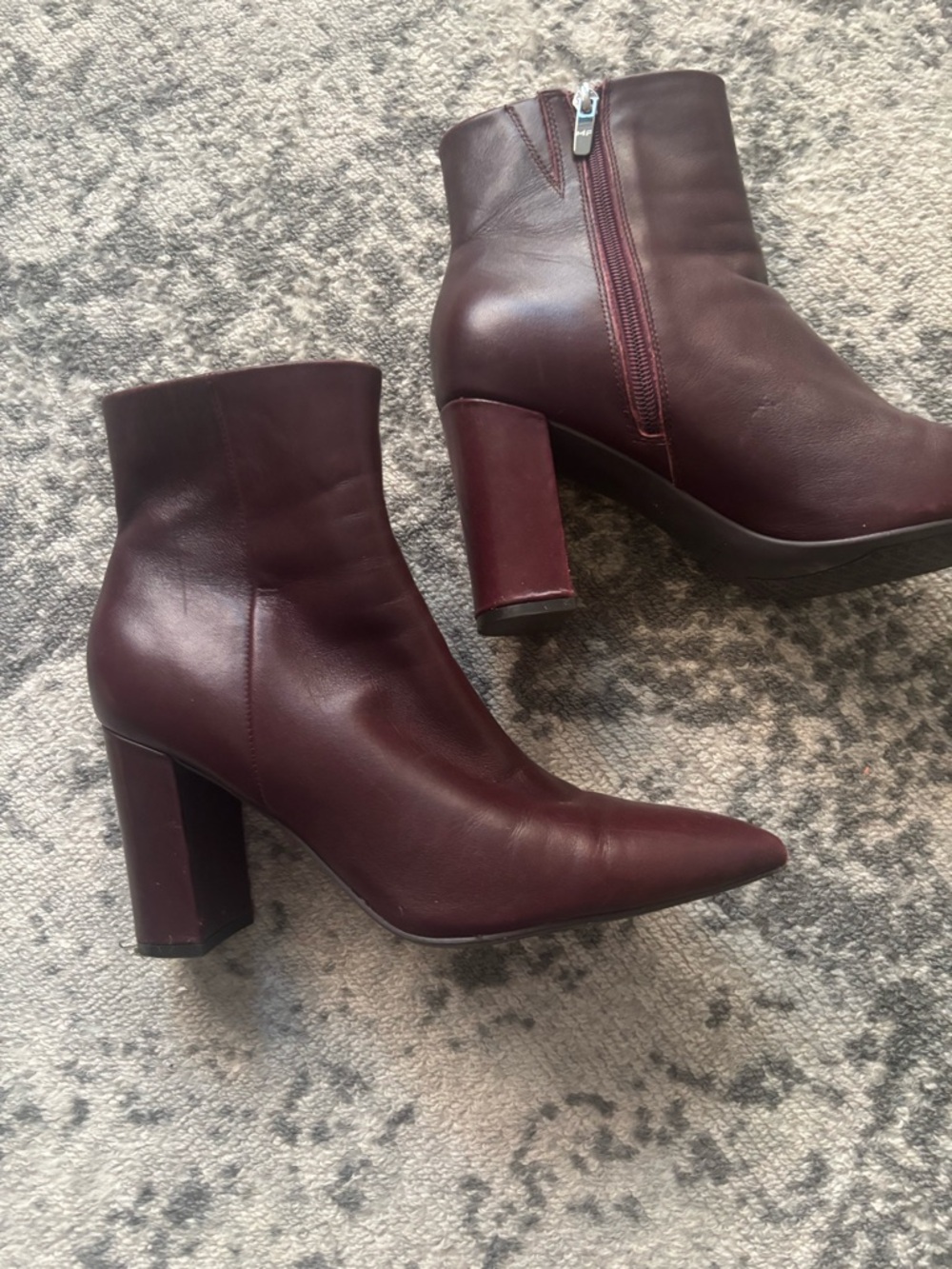 Women’s Marc Fisher Leather Pointed Toe Ankle Boots - Burgundy